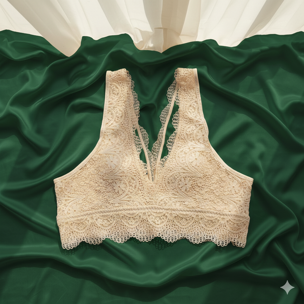 Sexy V-Shape Floral Lace Bralette - Premium Quality