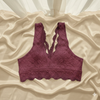 Sexy V-Shape Floral Lace Bralette - Premium Quality