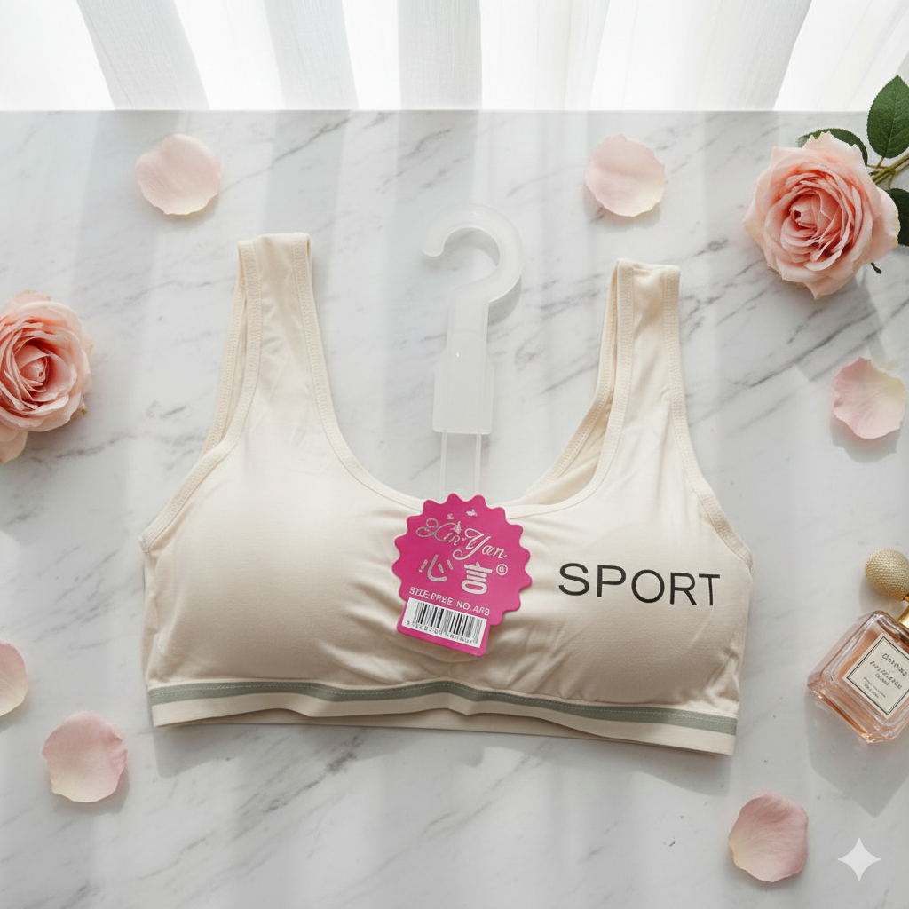 Flourish Padded Cotton Sports Bra - Wireless & Free Size