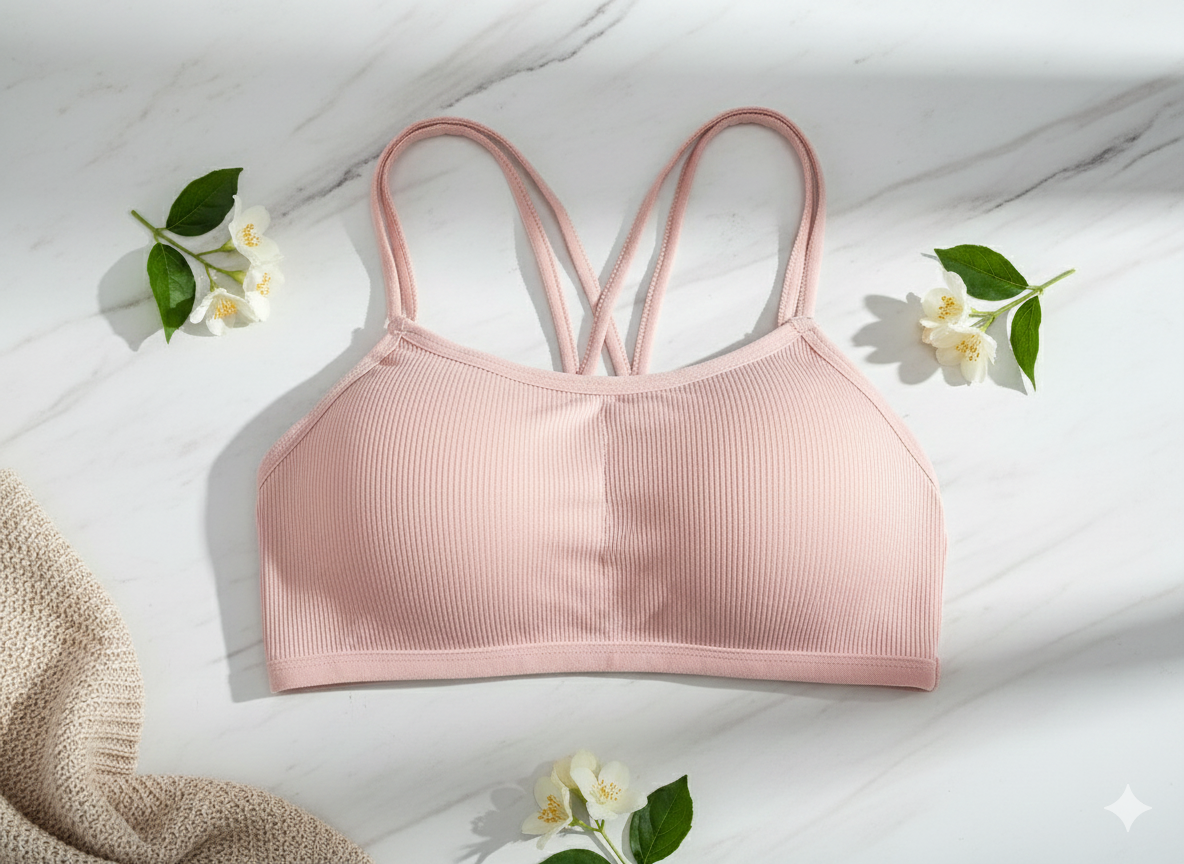 Flourish Padded Interlock BD Bra for Girls - Premium Free Size