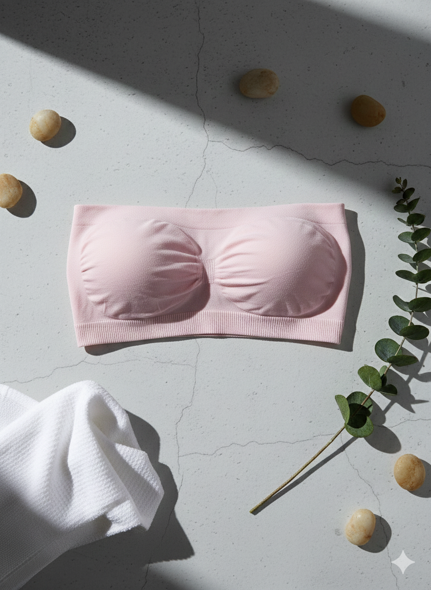 Seamless Strapless Bandeau Bra - Padded Tube Top Bra for Women