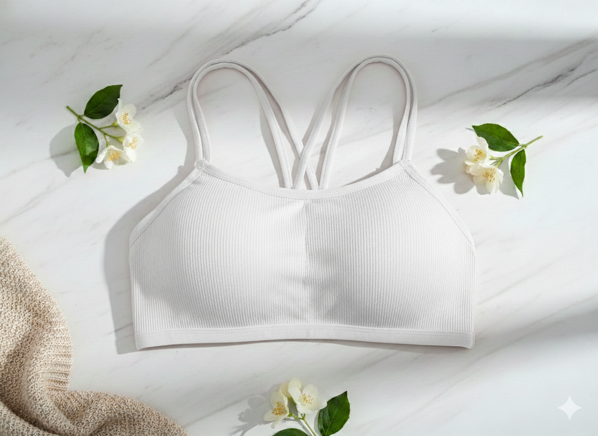 Flourish Padded Interlock BD Bra for Girls - Premium Free Size