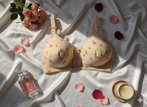 Adjustable Soft Padded Floral Bra - Full Cup & Non-Wired