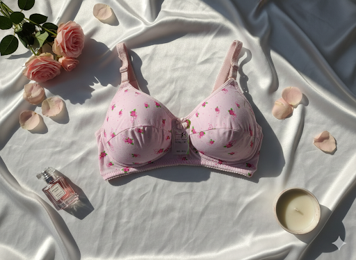 Adjustable Soft Padded Floral Bra - Full Cup & Non-Wired