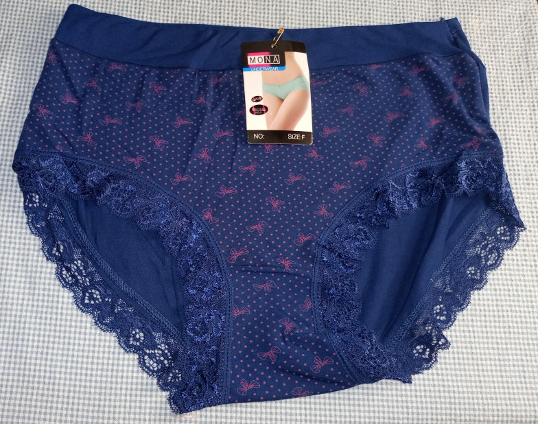Comfortable Lace Trim Printed Panties - Free Size