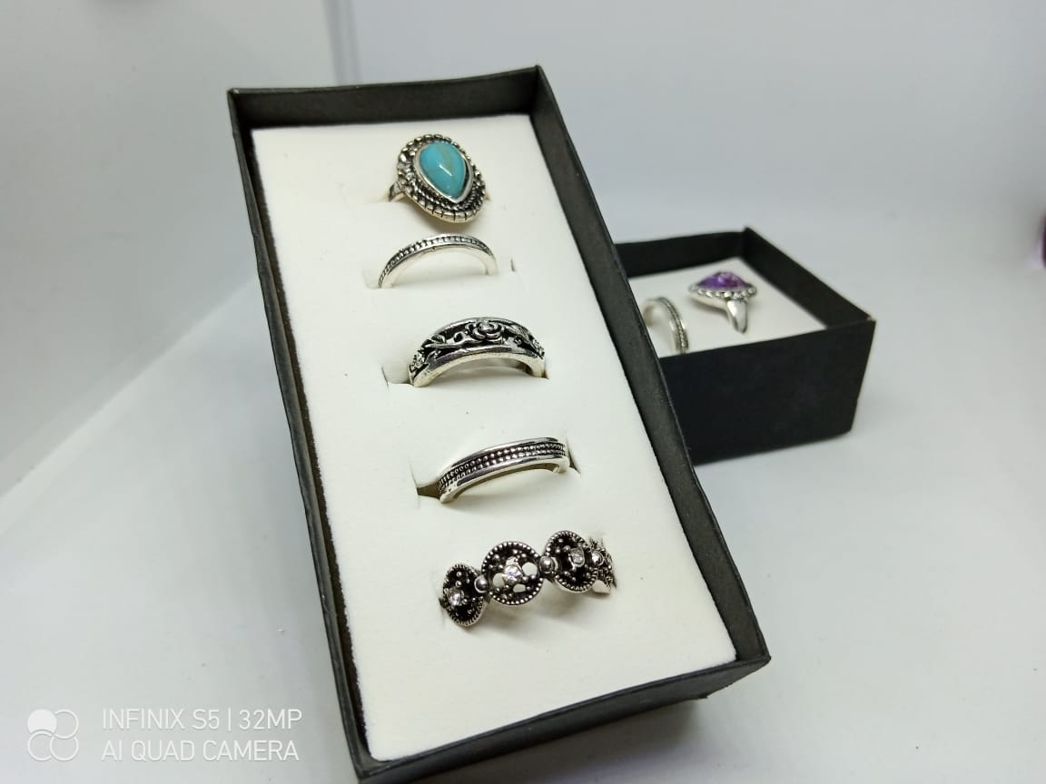 5 Pieces Rings For Girls - High Quality Imported Latest Design 5 pcs Ring Set For Girls - Ring Set For Women - Fashion Jewellery