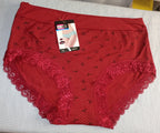 Comfortable Lace Trim Printed Panties - Free Size