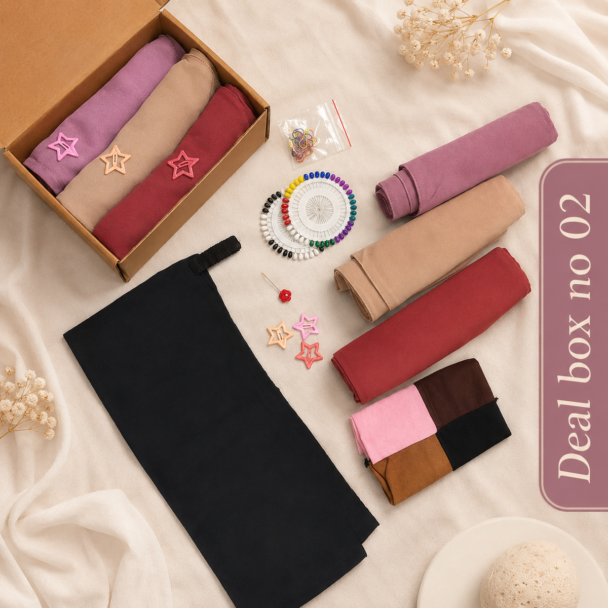 Bin Imtiaz Premium Hijab Deal Box – Complete Essentials Set