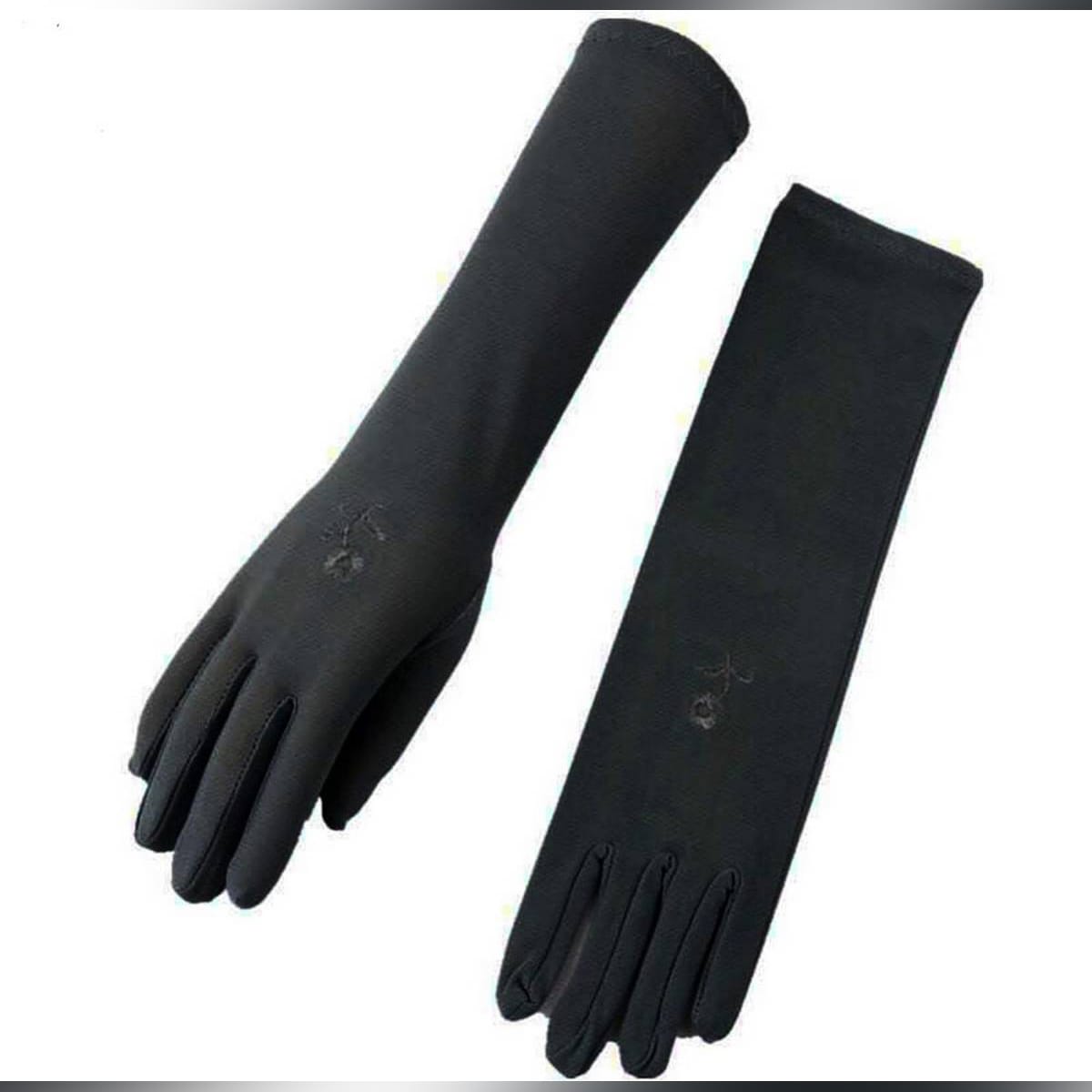 Ladies Black Color Muslim Abaya Long Hijab Hand Gloves for Women and Girls