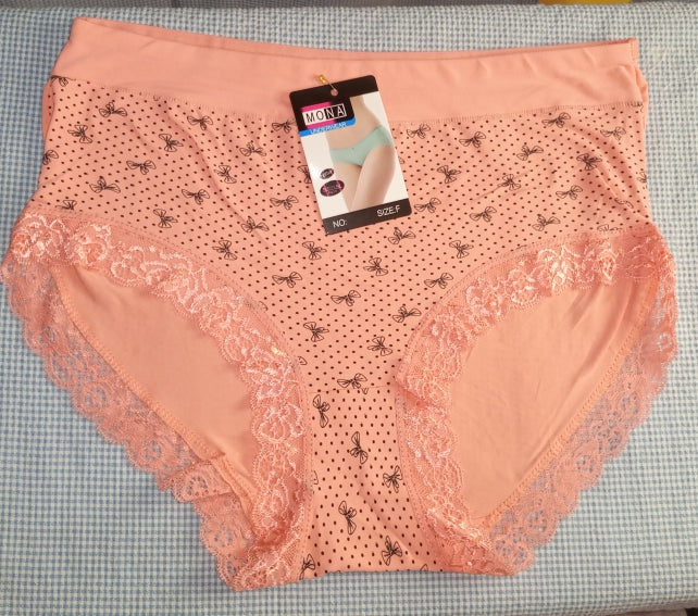 Comfortable Lace Trim Printed Panties - Free Size