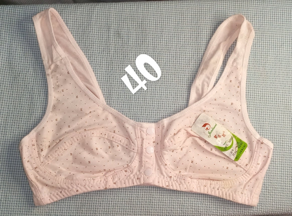 Maternity Front Open Button Bra - Cotton Nursing Bra for New Moms