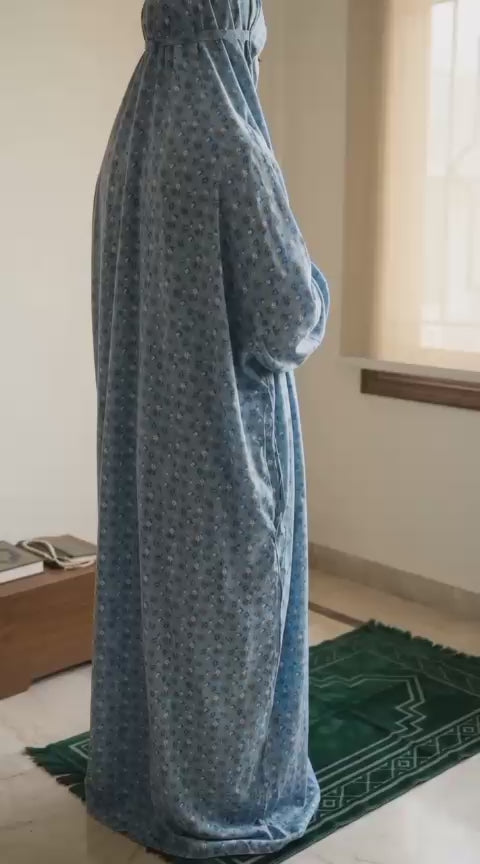 Swiss Lawn Namaz Chadar with Sleeves – Premium Prayer Dress (One Size) | Bin Imtiaz Store