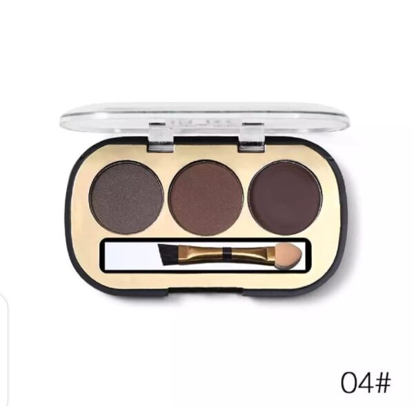 Miss Rose 3 Colors Eyebrow Kit With Brush Palette Eyebrow Cream Eye Brow Powder Contouring EyeShadow + EyeBow Kit 2 in 1 - 4 Shades - Image 3