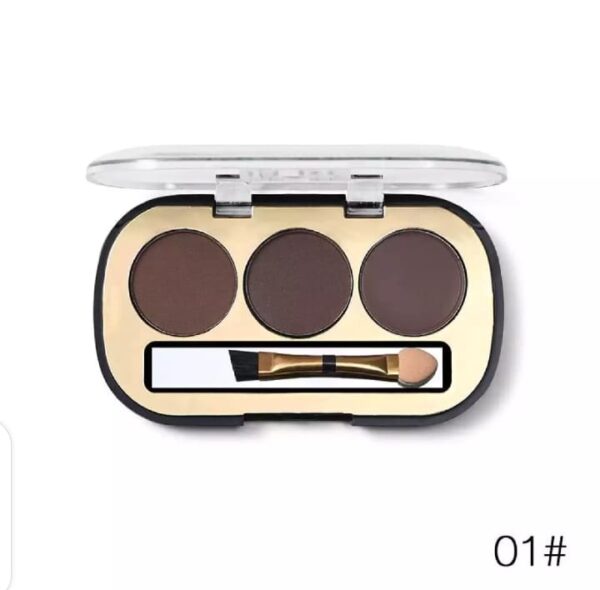 Miss Rose 3 Colors Eyebrow Kit With Brush Palette Eyebrow Cream Eye Brow Powder Contouring EyeShadow + EyeBow Kit 2 in 1 - 4 Shades - Image 4