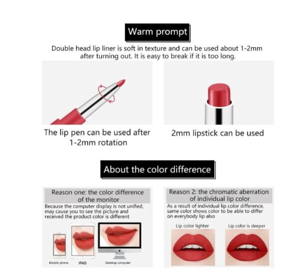 MISS ROSE Lipsticks Plus Liner 2 in 1 - Image 31