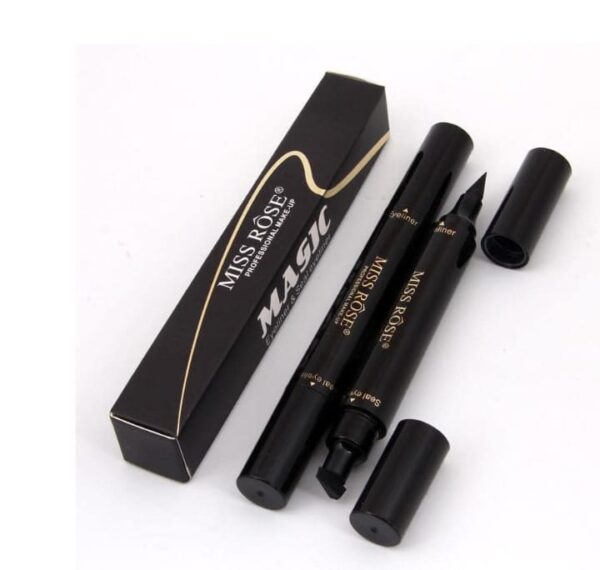 Miss Rose Dual Eyeliner Pen And Winged Stamp Black - Image 5