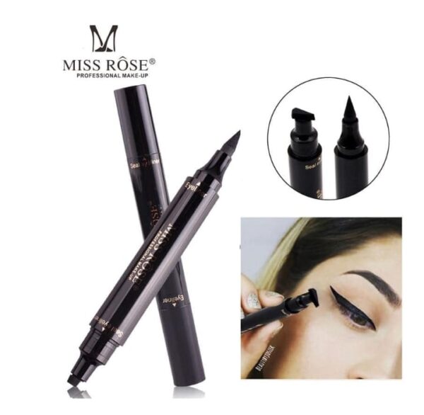 Miss Rose Dual Eyeliner Pen And Winged Stamp Black - Image 2