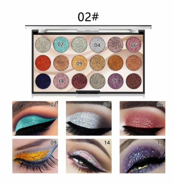 MissRose 18-Color Sequin Glitter Eyeshadow Palette - Image 5