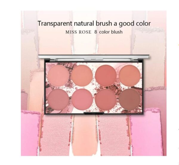 8in1 Miss Rose Blush Palette Blusher Powder Professional Make Up Blush Contour Shadow - Image 2