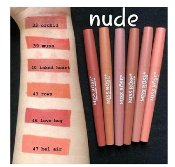 MISS ROSE Lipsticks Plus Liner 2 in 1 - Image 38