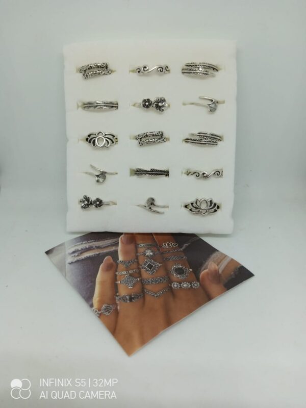 15 Pieces Rings For Girls - High Quality Imported Latest Design 15 pcs Ring Set For Girls - Ring Set For Women - Fashion Jewellery - Image 2