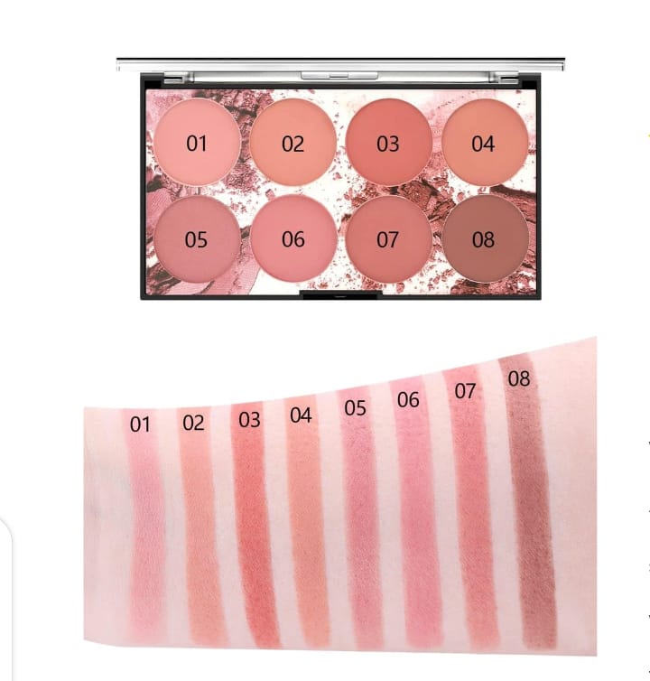 8in1 Miss Rose Blush Palette Blusher Powder Professional Make Up Blush Contour Shadow - Image 10