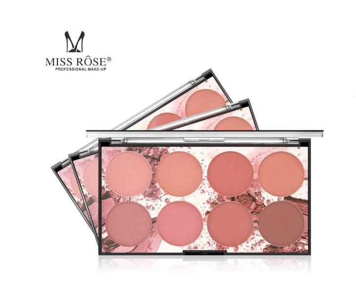8in1 Miss Rose Blush Palette Blusher Powder Professional Make Up Blush Contour Shadow