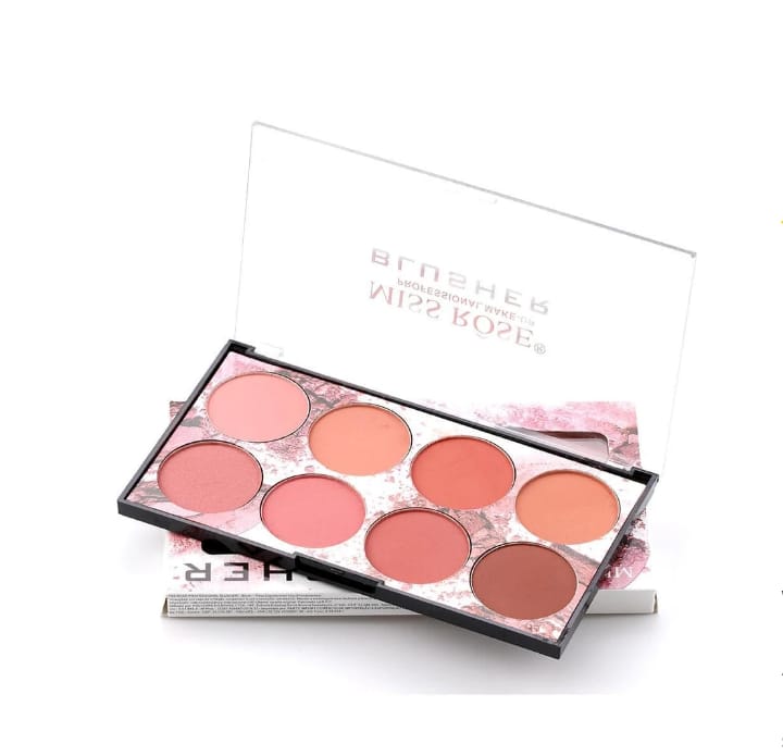 8in1 Miss Rose Blush Palette Blusher Powder Professional Make Up Blush Contour Shadow - Image 12
